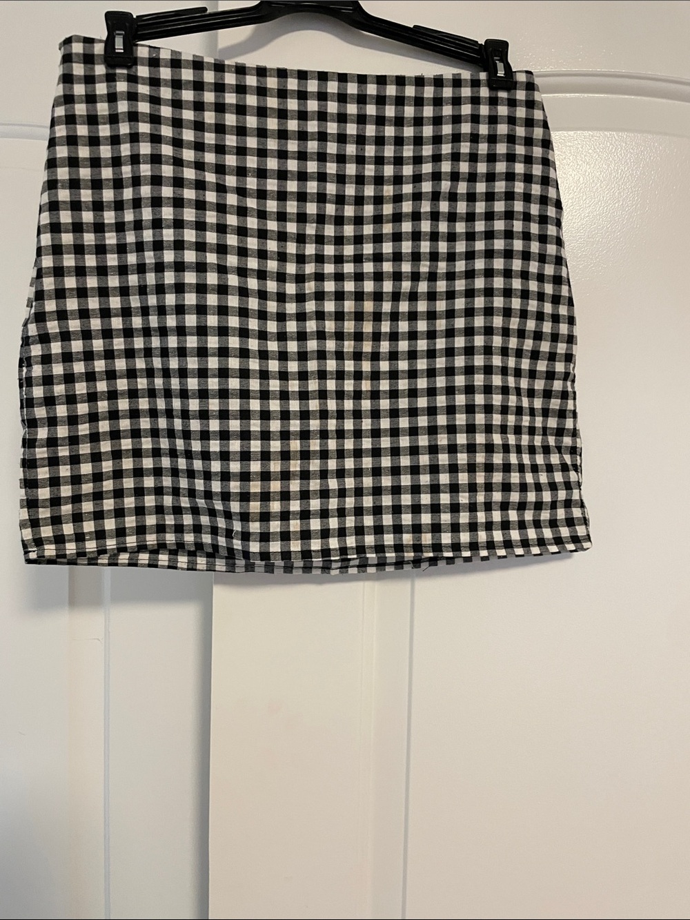 SHEIN Black and White Gingham Mini Skirt